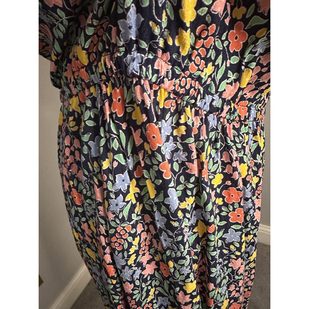 NWT Talbots Womens Ditsy Floral Colorful Dress Size 16 Flutter Sleeve Ruffle - Picture 8 of 9
